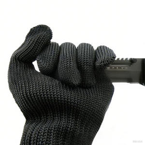 Gants anti-coupures niveau 5, fil d'acier noir non enduit, gants de protection anti-coupures pour usage industriel - Product Image 3