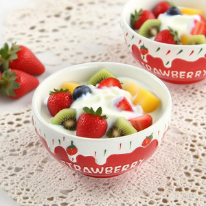 Tazón de arroz de cerámica con decoración bajo el esmalte, tazón individual para sopa, tazón fácil de limpiar para postres y yogur, vajilla de cerámica de Chaozhou - Product Image 1