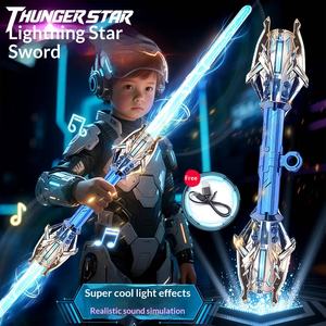 Épée <span class=keywords><strong>laser</strong></span> à double tranchant Thunder Star Scepter, <span class=keywords><strong>jouet</strong></span> pour bâton lumineux fluorescent en plastique, vente en gros - Product Image 3