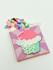 Mỹ thuật trang trí vuông nghệ sĩ nghệ sĩ vải sơn Hội Đồng Quản trị bằng gỗ khung vải khung trang trí đầy màu sắc Kem - Product Image 4