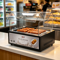 Grille à hot-dogs professionnelle HD-9LSK-2 à 9 rouleaux, à couvercle rabattable, pour comptoir, machine à snacks pour les magasins de proximité