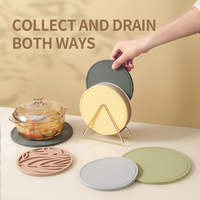 Sous-verres amovibles en silicone Coussinets isolants Tapis de tasse Plaque antidérapante Tapis de table en silicone résistant à la chaleur