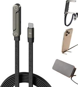 Cable <span class=keywords><strong>USB</strong></span> Tipo C de Carga Rápida Taipuxi Elbows Phone 240w, Cable Tipo C a C Plegable con Soporte Plegable para Teléfono - Product Image 2