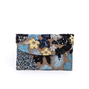 High-end Women's Envelope Bag <b>Sequin</b> Embroidered Woven Cover Closure Summer <b>Handbag</b> - Product Image 2