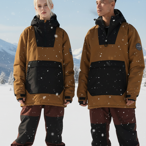 Veste Anorak de <span class=keywords><strong>Ski</strong></span> Unisexe, Imperméable 10 000 mm, Respirante, Coupe-Vent, avec Capuche, Fermeture Éclair, Grande Poche Kangourou, <span class=keywords><strong>pour</strong></span> Snowboard et Hiver - Product Image 1
