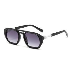 Lunettes de soleil polygonales punk vintage 2025 personnalisées avec logo, double pont, carrées, pour hommes et femmes, protection UV400 - Product Image 6