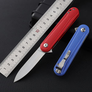 Cuchillo de bolsillo Azul Rojo D2 acero CNC cuchillo plegable duradero Acero inoxidable al carbono peso ligero para caza al aire libre uso táctico - Product Image 3