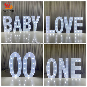 Letras LED Blancas Grandes Clásicas SMOOTH para Fondo de Propuesta de Matrimonio, Letras Metálicas de la A a la Z para Decoración de Fiestas de Boda - Product Image 2