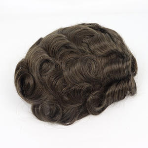 Postizo de Cabello Natural con Cierre de Encaje Completo Personalizado, Ondulado Natural, 80%-140% de Densidad, Cabello Remy Indio, Prótesis Capilar <span class=keywords><strong>para</strong></span> <span class=keywords><strong>Hombres</strong></span> - Product Image 3