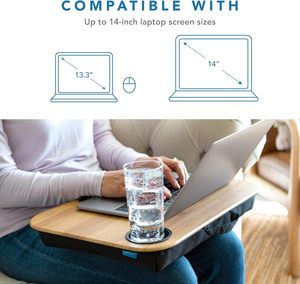 Combohome <span class=keywords><strong>Lap</strong></span> bàn cho máy tính xách tay phù hợp lên đến 15.6 ", di động <span class=keywords><strong>Lap</strong></span> đầu gối Bàn máy tính bảng gối tre Máy tính để bàn - Product Image 3