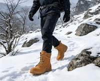 Bottes tactiques unisexes en cuir véritable doublées de laine pour l'automne/l'hiver, par idéal pour le travail en extérieur par temps froid