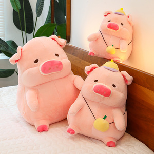 Jouets en peluche super doux et mignons en forme de cochon de dessin animé personnalisé, en coton PP, jouets en peluche anti-stress, vente en gros - Product Image 1