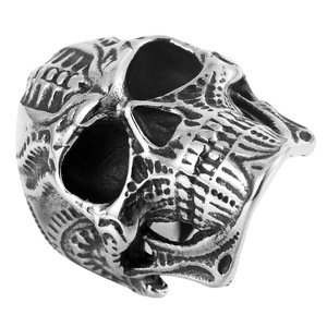 Skeleton Skull <b>Titanium</b> Steel <b>Ring</b> Men's Punk Style Fashion Jewelry Silver Color Geometric Design Gift Occasion FY213060 - Product Image 5