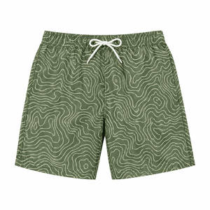 Shorts de Playa para Hombre, Ecológicos, de Secado Rápido, con Estampado de Hojas de Monstera Tropical, Cintura Elástica, Casuales, para Verano - Product Image 3