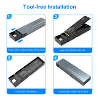 Carcasa para Disco Duro SSD USB3.1 Gen2 M.2 SATA NVMe de Alta Velocidad con Transferencia de 10 Gbps, Sin Herramientas, para Computadora Portátil, Teléfono Móvil