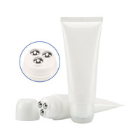 Tube cosmétique vide en PEHD de 100 ml D40 avec bouchon à triple bille métallique pour le remplissage de sérums et crèmes pour le cou, sérigraphie