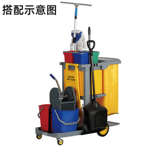 Baiyun Cleaning Janitorial Cart Af08170 4 Wheels Steel <b>Frame</b> Plastic Material For Hotel Cleaning With Trash Can - Product Image 2