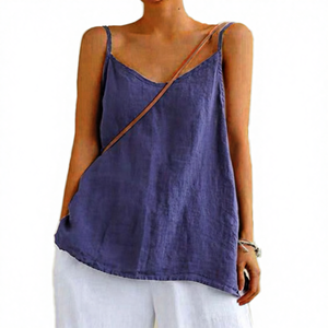 Casual <b>Loose</b> Simple Trendy Chic Breathable Short Korean Style Harajuku Camisole Femme Coton Linen <b>Tops</b> for Women - Product Image 4