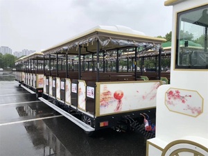 รถไฟทัวร์เมืองสำหรับครอบครัว รถไฟทัวร์สุดหรู ผลิตอย่างประณีตสำหรับการใช้งานเชิงพาณิชย์ในสวนสนุก - Product Image 4