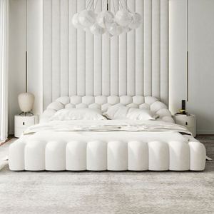 Cama Doble Moderna de Diseño Nórdico, Sofá Cama Multifuncional, Estilo Europeo Simple, Duradero, de Cuero, para Dormitorio o Sala de Estar - Product Image 1