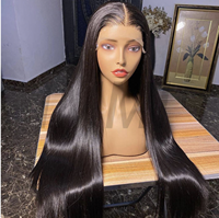 Perruque complète en cheveux humains de 40 pouces, bouclée afro crépue, pré-épilée, avec dentelle transparente HD 13x6