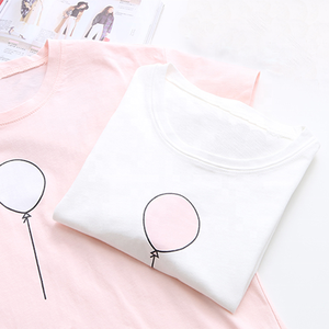 เสื้อยืดคุณภาพสูงสำหรับผู้หญิงเสื้อยืดพิมพ์ลายน่ารักแบบเรียบง่าย - Product Image 1