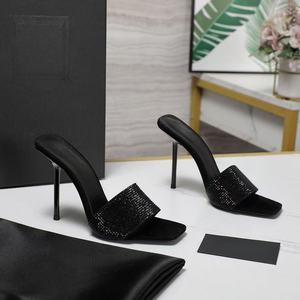 รองเท้าส้นเข็มดีไซน์เนอร์สำหรับผู้หญิงสไตล์เซ็กซี่ รองเท้าผู้หญิงใส่สบายกันลื่น รองเท้าส้นเข็มสีดำคุณภาพสูงคลาสสิก - Product Image 3