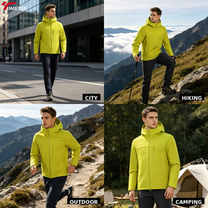Chaqueta Softshell para Hombre con Forro Polar, Impermeable, Cortavientos, con Capucha, para Senderismo, Montañismo, Trabajo, con Logotipo Personalizado, Venta al Por Mayor, OEM - Product Image 2