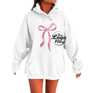 Sudaderas de lana de algodón de felpa Jersey de manga larga ligero de moda para mujer con bolsillos Sudadera con capucha gráfica preppy - Product Image 5