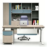 Bureau de direction élégant Yazhi pour cadres intermédiaires, style minimaliste, grand rangement, mobilier de bureau haut de gamme, panneau mélaminé