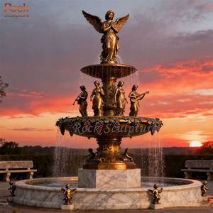 Vendita calda a grandezza naturale in bronzo <span class=keywords><strong>felice</strong></span> personaggio giocoso statua fontana decorazione del paesaggio dell'acqua - Product Image 3