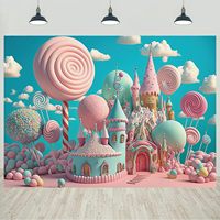 Latar Belakang Fotografi Peri Permen Kastil Tale, Latar Belakang Tema Berwarna Impian, Spanduk Pesta Baby Shower, Ulang Tahun, Dapat Disesuaikan