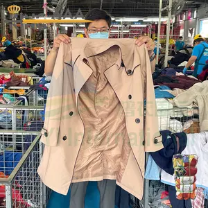 Winter fashion overcoat long type used clothes japan second hand clothing in bales branded garments