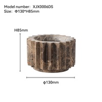 Lot de bougeoirs modernes en marbre côtelé pour la décoration intérieure, diamètre 130*H85, diamètre 130*H125, pour l'aromathérapie