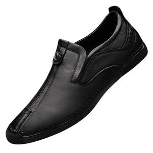 Nouvelles chaussures décontractées d'été pour hommes en cuir de vachette monocouche, style coréen, à lacets, bout rond, pour le quotidien et le travail - Product Image 5
