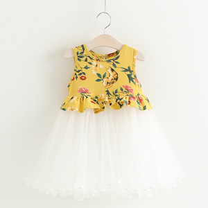 เดรสทูทูบเด็กลายดอกไม้, เดรสฤดูร้อนทูทู่ผ้าทูล2ชั้นลำลอง - Product Image 2