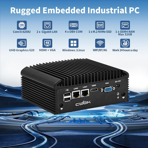 Mini PC sans ventilateur CWWK Firewall i5 8250U, 4 ports COM RS232/RS485, 2 ports Gigabit LAN, DDR4, SIM, HD, VGA, SATA3.0, <span class=keywords><strong>micro</strong></span>-ordinateur industriel - Product Image 6