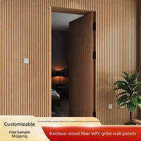 Panel de Pared Ranurado WPC Moderno de Alta Calidad, Personalizado, Impermeable, Insonorizado, Decorativo para Interiores de Baños