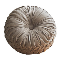 Coussin de canapé en velours hollandais fait main, plissé, en forme de roue, rembourrage en fibre de polyester
