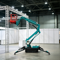 Nacelle araignée chenillée Longqing 14m à entraînement hydraulique électrique, avec pieds pliables, chenilles amortissantes et faible bruit – Équipement de construction