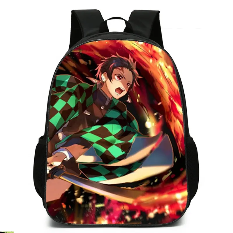 Cartoon Anime Demon Slayer Print Student School Bags 20L High Capacity Nylon Polyester Backpacks for Kids Backpack Bag