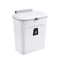 Panier à papier de rangement créatif poubelle de cuisine à dessus ouvert porte d'armoire de ménage murale pour toilette salon plastique (PP)