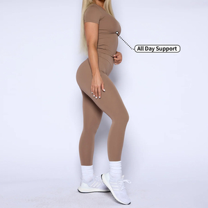 Completo Sportivo da <span class=keywords><strong>Donna</strong></span> 2 Pezzi: Top Yoga Modellante e Leggings <span class=keywords><strong>Fitness</strong></span>, Abbigliamento da Allenamento per Palestra - Product Image 2