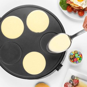 Machine à crêpes et pancakes électrique de table, 5 pancakes moelleux, 1000W, température réglable, 12 pouces - Product Image 4