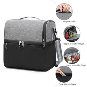 Camping Cooler Worksite Lunchbox Soft Shell Lunch Bag pour les chantiers de construction, le travail <span class=keywords><strong>et</strong></span> l'utilisation quotidienne avec sangle réglable Noir - Product Image 5