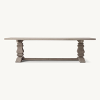 Table à manger rectangulaire moderne antique en chêne massif, mobilier pour appartement, 4 places