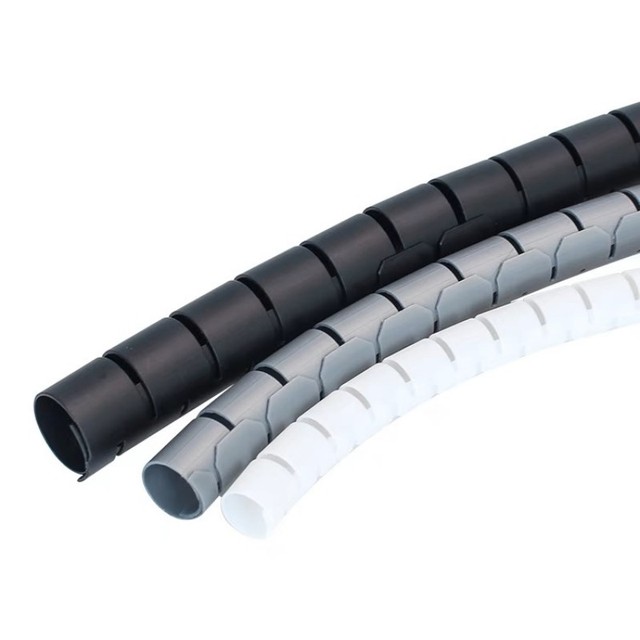 China Eco-Friendly Protection Plastic Spiral Cable Wrap White Black