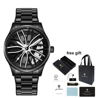 Jam Tangan Pria Gohuos 8901 Desain Roda Mobil Mewah Tahan Air Original Quartz Reloj Para Hombre Montre