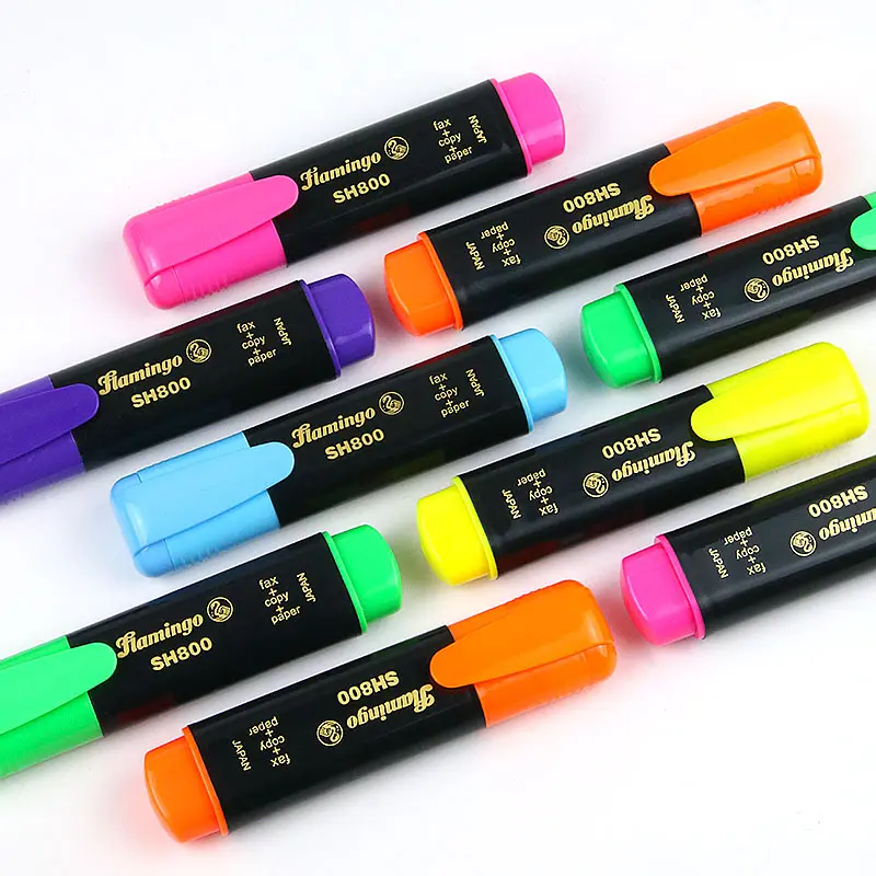 ปากกาเรืองแสงปากกามาร์กเกอร์สีคมชัดไม่เป็นพิษสไตล์คลาสสิกปากกาเน้นข้อความที่กำหนดเอง
