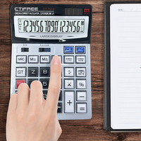 Calculatrice de bureau financière de haute qualité en plastique ABS à 16 chiffres, alimentée par énergie solaire/piles, certifiée CE, pour usage professionnel et scolaire